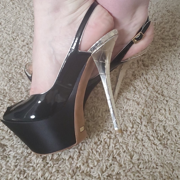 Baldan heels platform 37 patent black silver - Picture 6 of 8